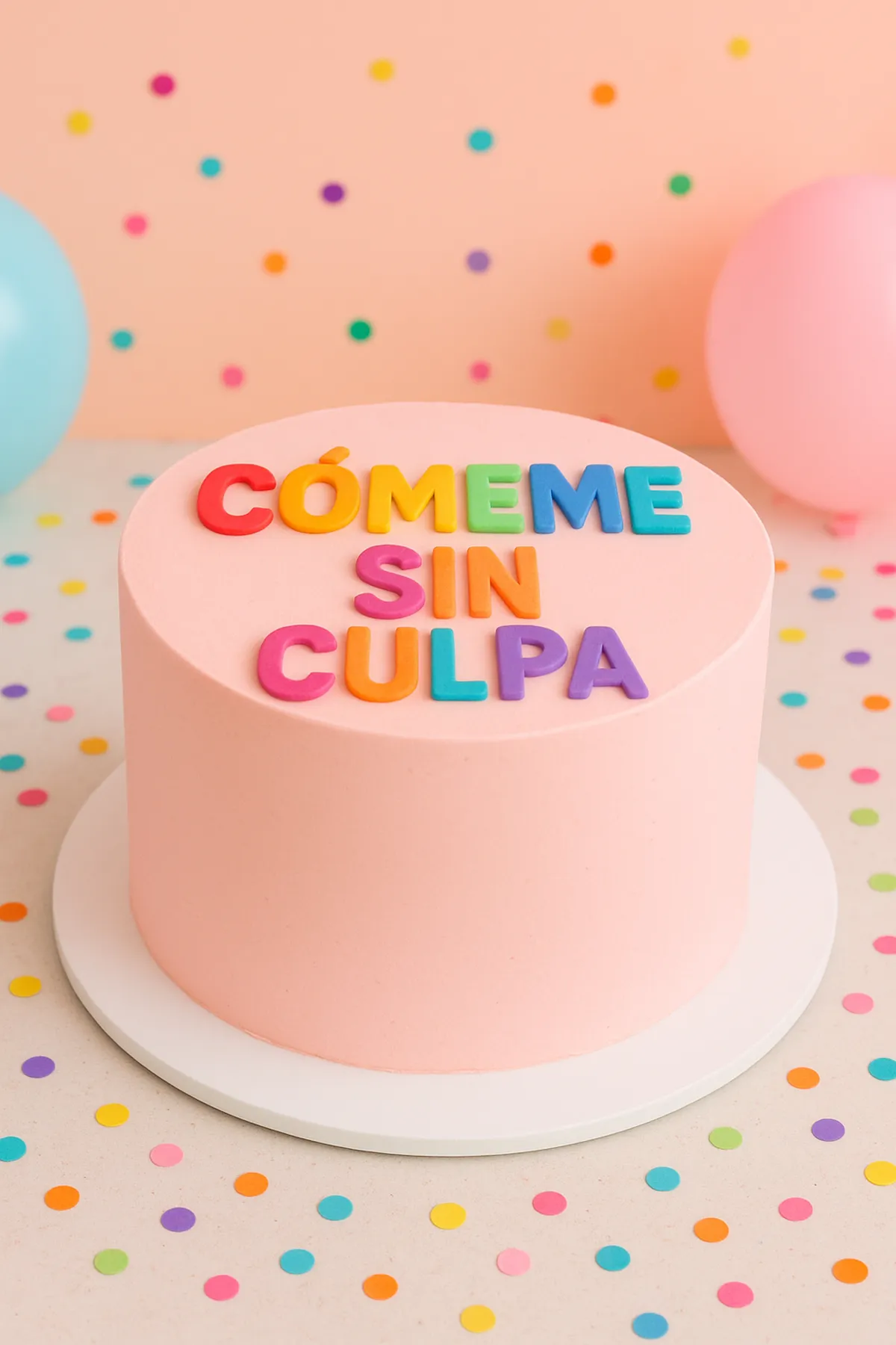 Torta con el mensaje «Cómeme sin culpa, versión pastel» · Marce Cupcakes Manizales