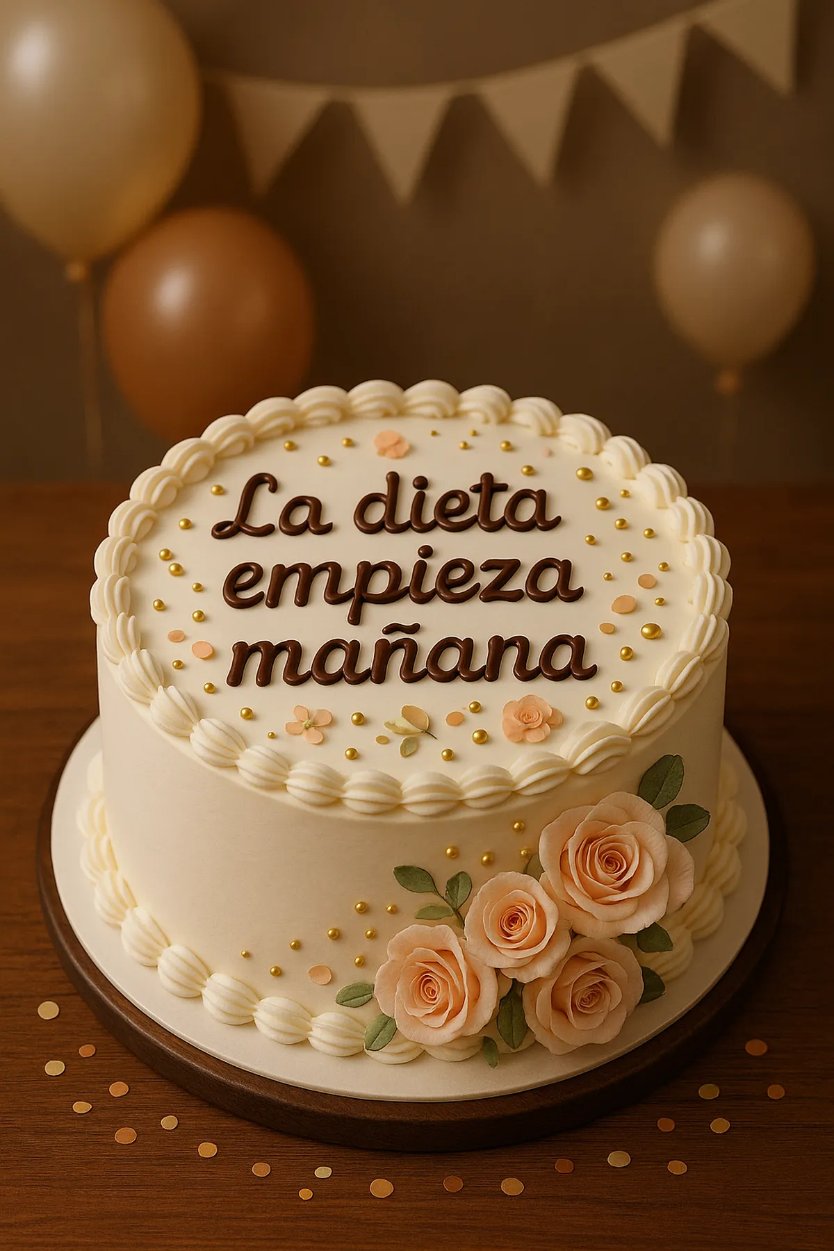 Torta con mensaje divertido sobre la dieta en Manizales
