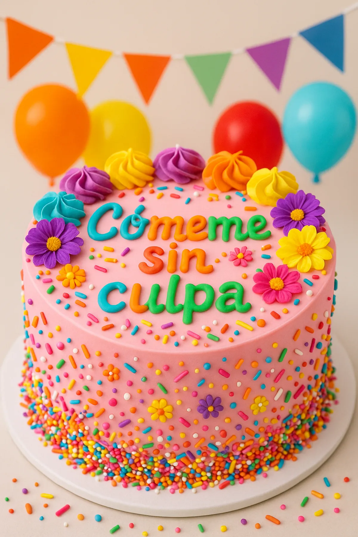Torta con el mensaje «Cómeme sin culpa» · Marce Cupcakes Manizales