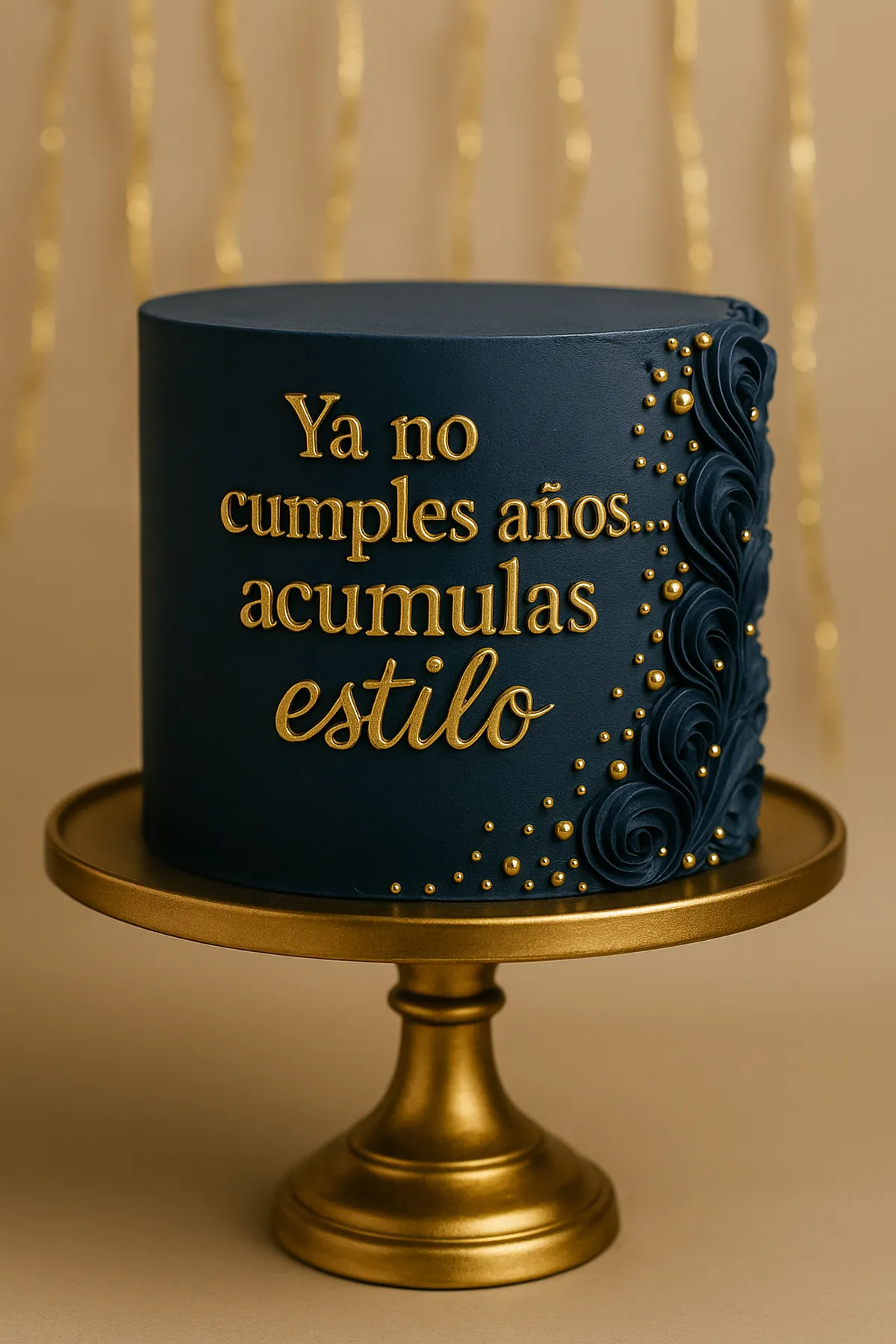 Torta con mensaje chistoso «Ya no cumples años, acumulas estilo» en Manizales · Marce Cupcakes