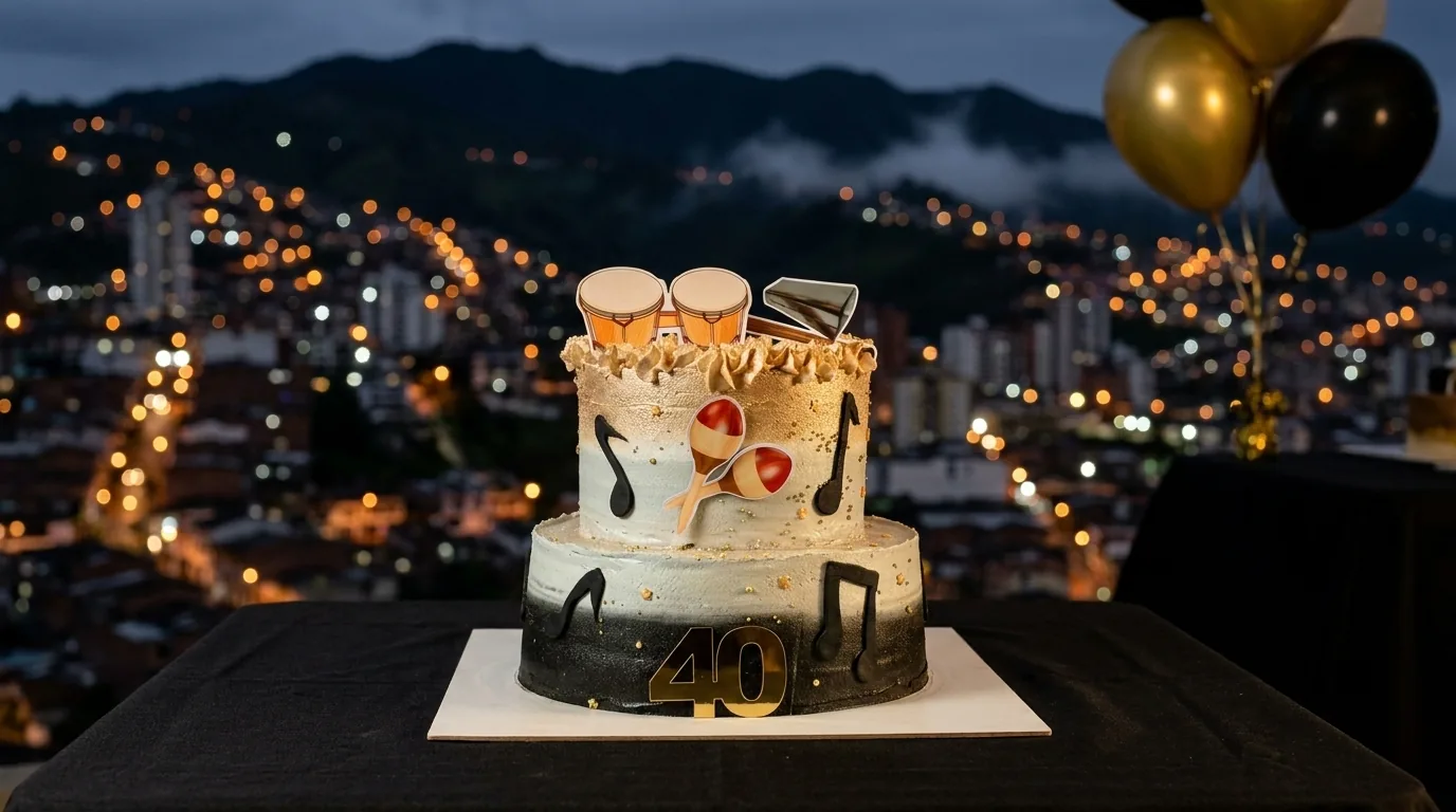 Cuarenta años · torta personalizada en Manizales · Marce Cupcakes