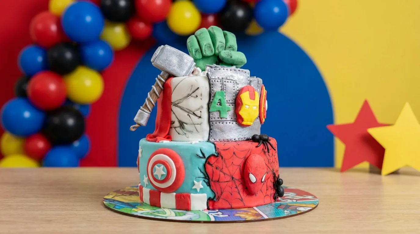 Superhéroes · torta personalizada en Manizales · Marce Cupcakes
