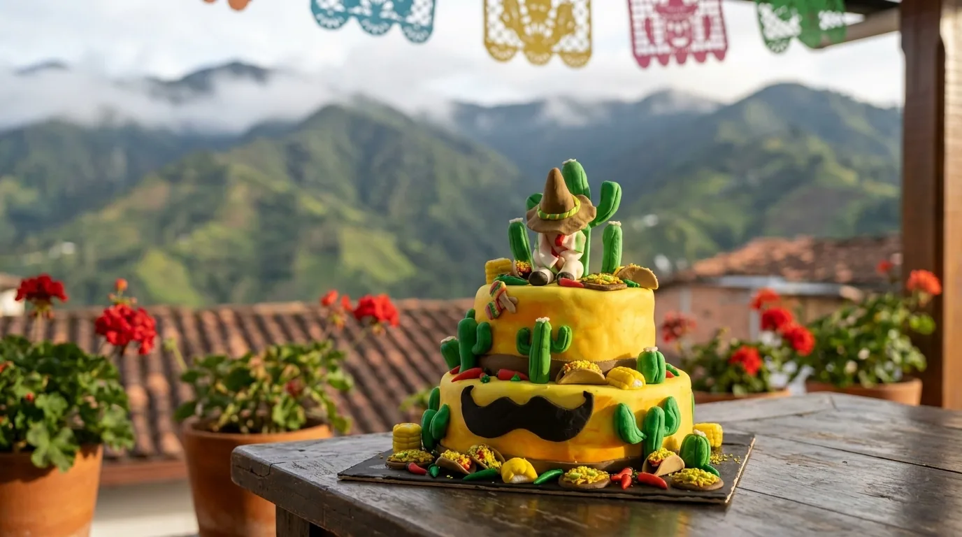 Temática mexicana · torta personalizada en Manizales · Marce Cupcakes